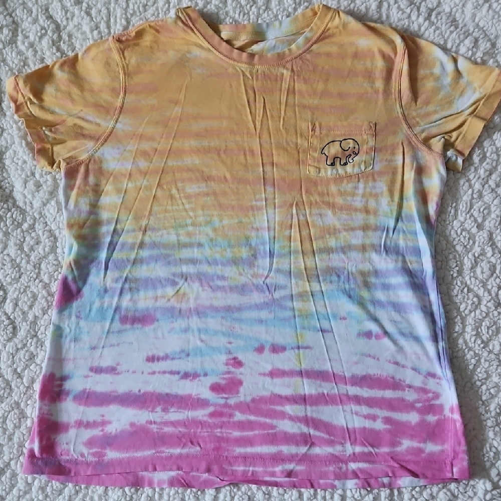 Ivory Ella Yellow and Blue Short Sleeve Tee